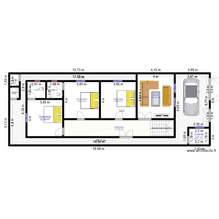 BABACAR LO. Plan de 11 pièces et 155 m2