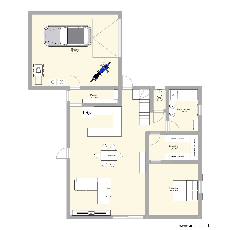 Petite île 2. Plan de 7 pièces et 130 m2