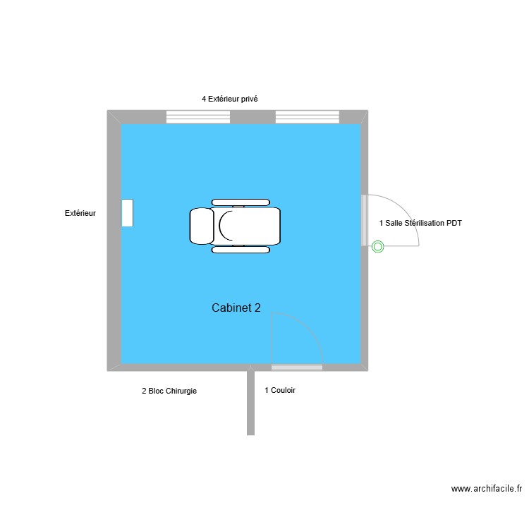 30025 Cabinet 2. Plan de 1 pièce et 14 m2