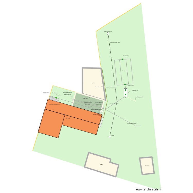 Réseau domicile V2. Plan de 5 pièces et 306 m2