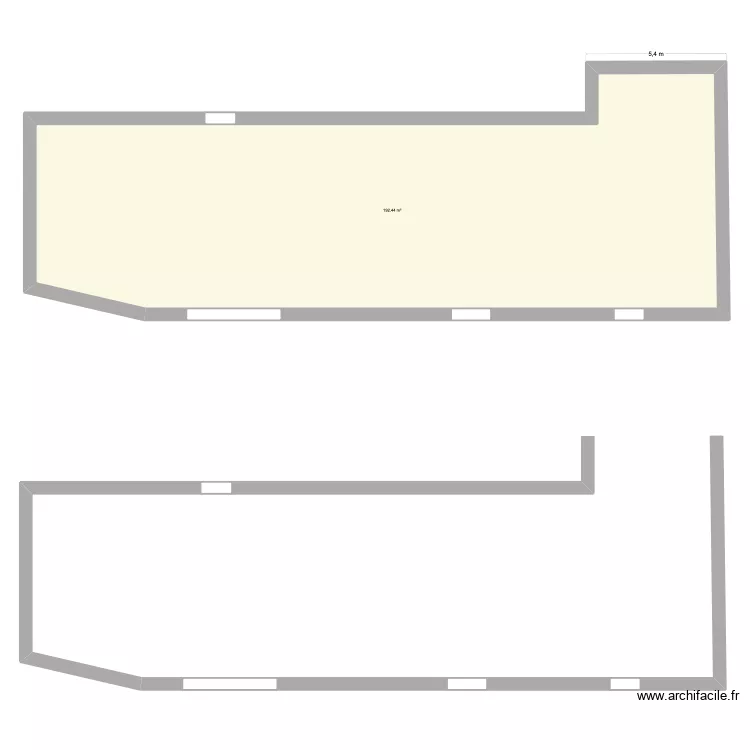 reno. Plan de 1  et 192 m²