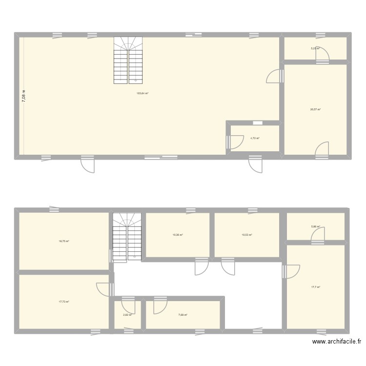 Rouville. Plan de 12 pièces et 226 m2