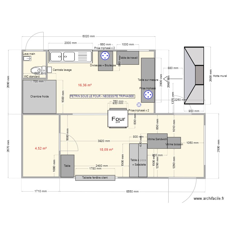 PLAN FABRICE. Plan de 3 pièces et 39 m2
