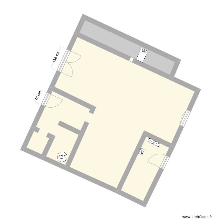 CAG147AN. Plan de 3 pièces et 57 m2