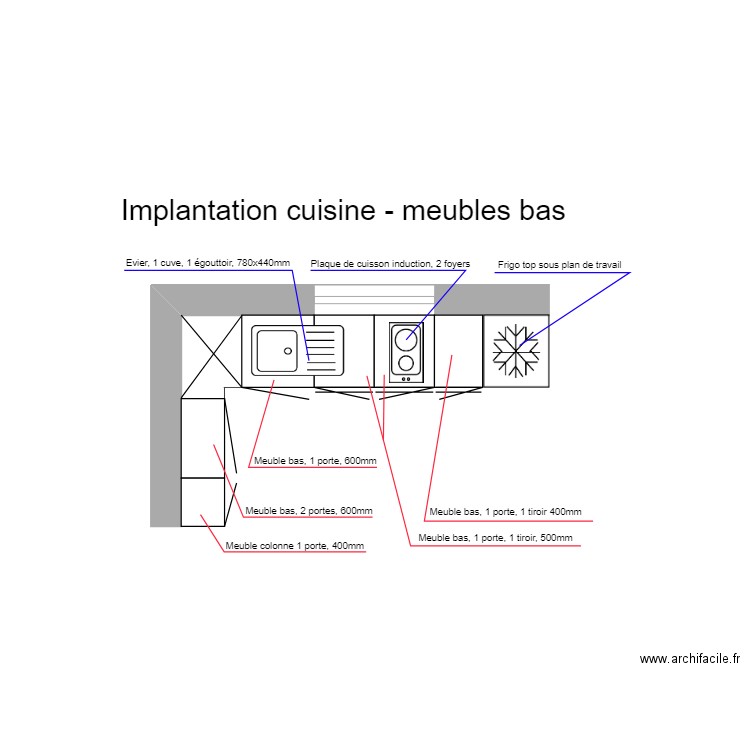 DARDANNE meubles bas. Plan de 0 pièce et 0 m2