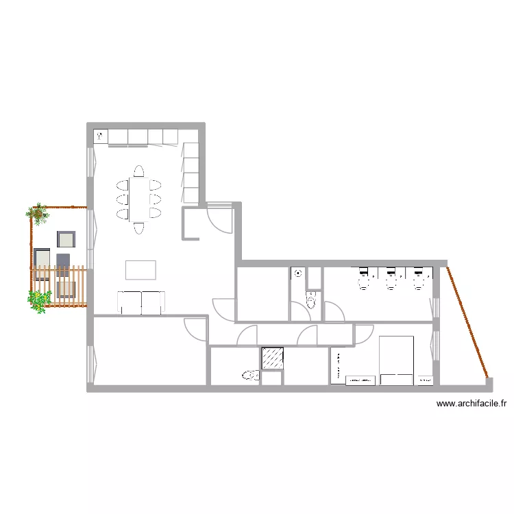 Plan Paul de Kock. Plan de 8  et 89 m²