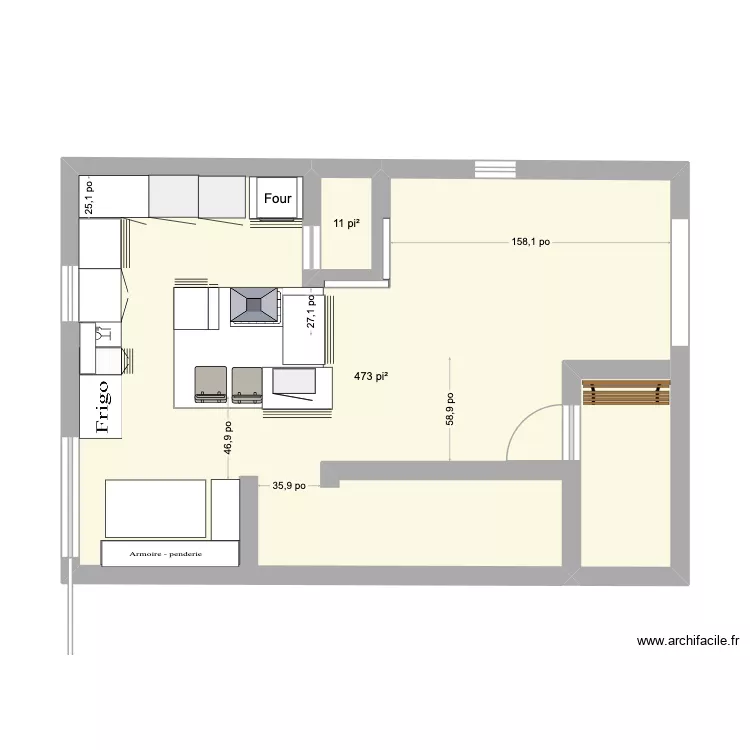 185 ch sabloière cuisine/salon. Plan de 2 et 45 m² 185 ch sabloière cuisine/salon. Plan de 2 et 45 m²