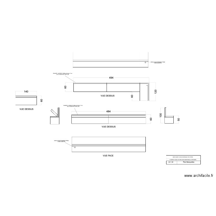 plan banquettes baan Nissan. Plan de 0 pièce et 0 m2