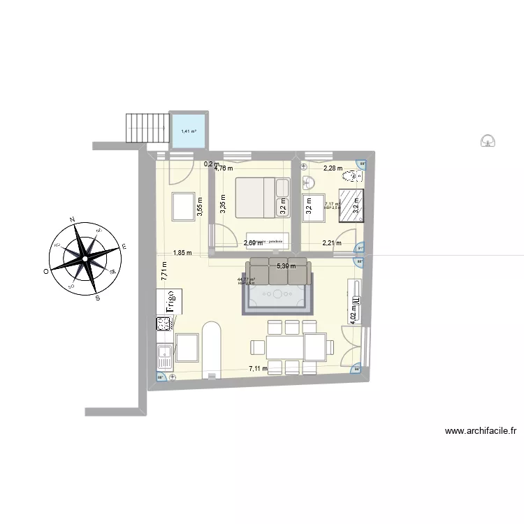 MEAILLES PLAN#6. Plan de 3 Pièces et 53 m² MEAILLES PLAN#6. Plan de 3 Pièces et 53 m²