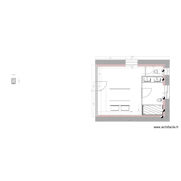 Chambre. Plan de 