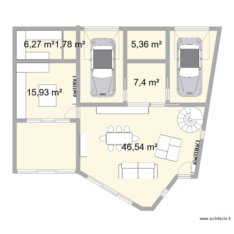 tha. Plan de 16 pièces et 212 m2