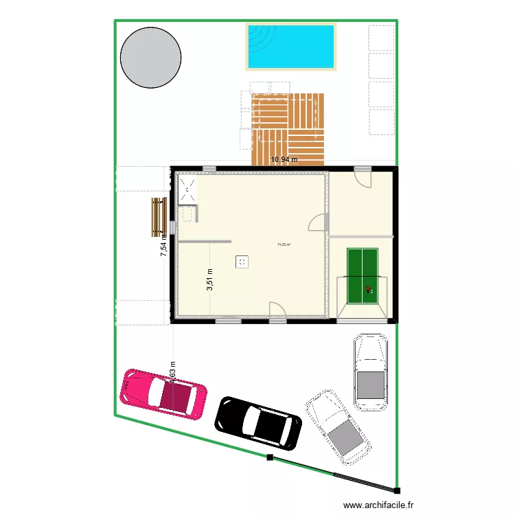 Plan RdC. Plan de 1 et 75 m² Plan RdC. Plan de 1 et 75 m²