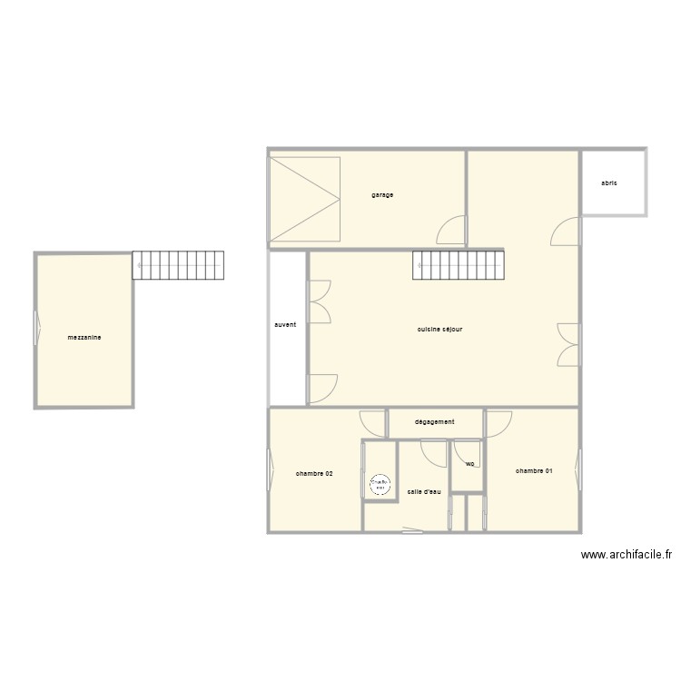 perise am. Plan de 13 pièces et 107 m2