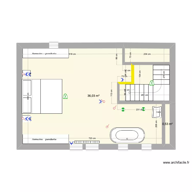 3e &eacute;tage (4e option). Plan de 