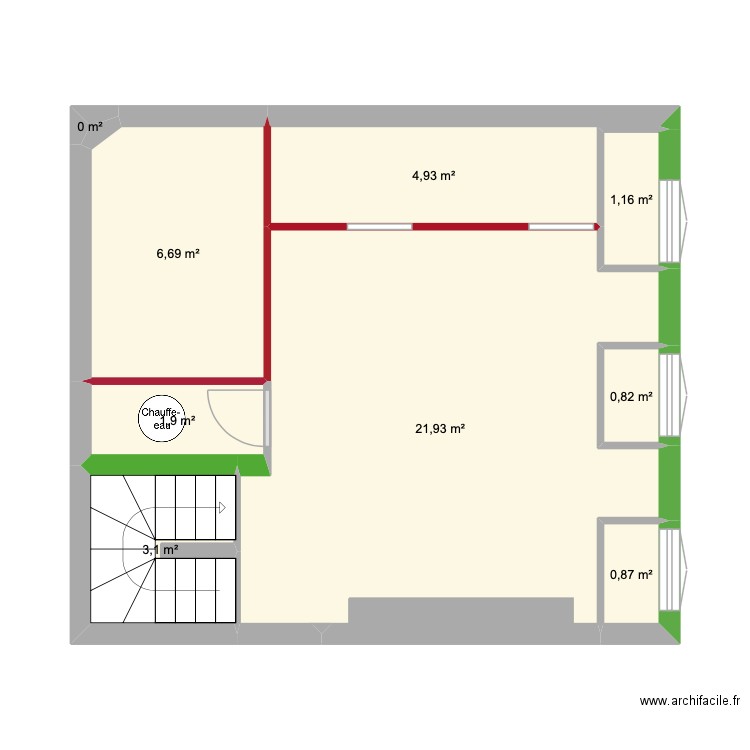 Felix Etage plâtrerie. Plan de 9 pièces et 41 m2