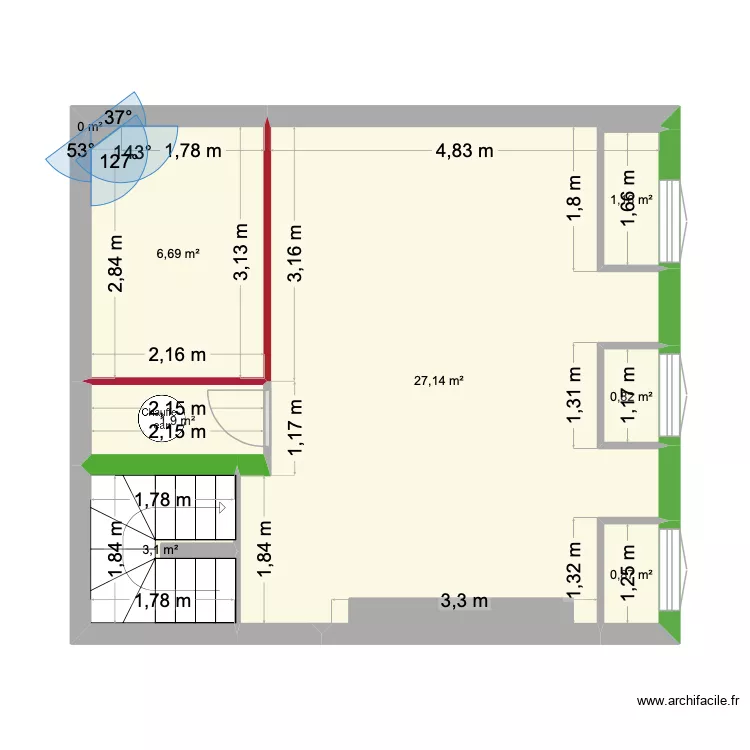 Felix Etage pl&acirc;trerie. Plan de 