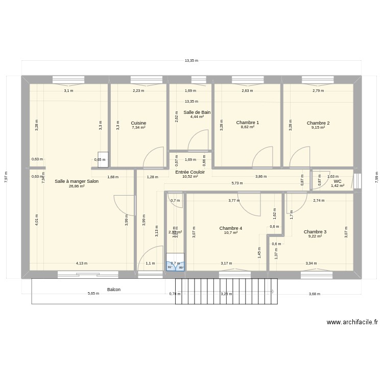 Chambard Charles Etage avant modification 2. Plan de 17 pièces et 204 m2