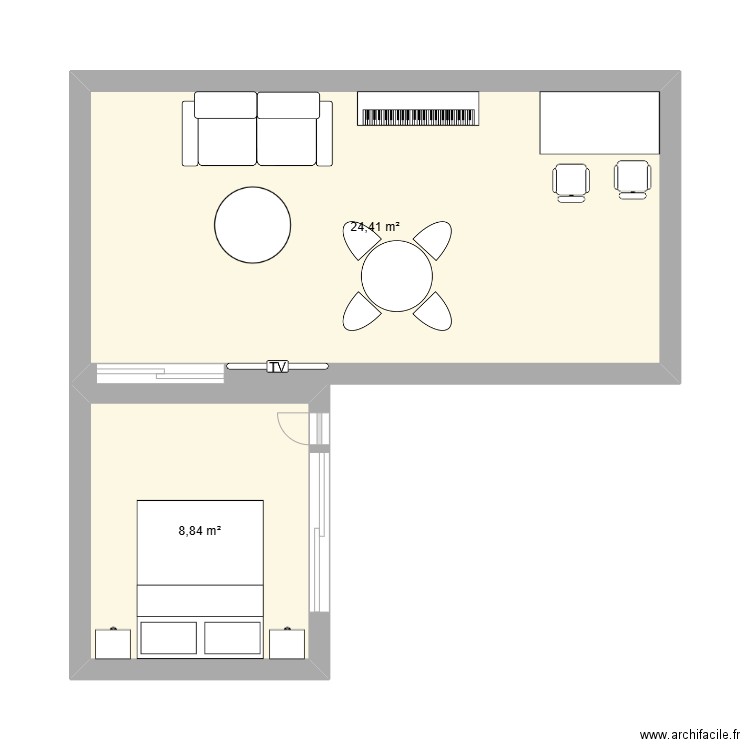 4885 boul Henri-Bourassa 648ft2. Plan de 2 pièces et 33 m2