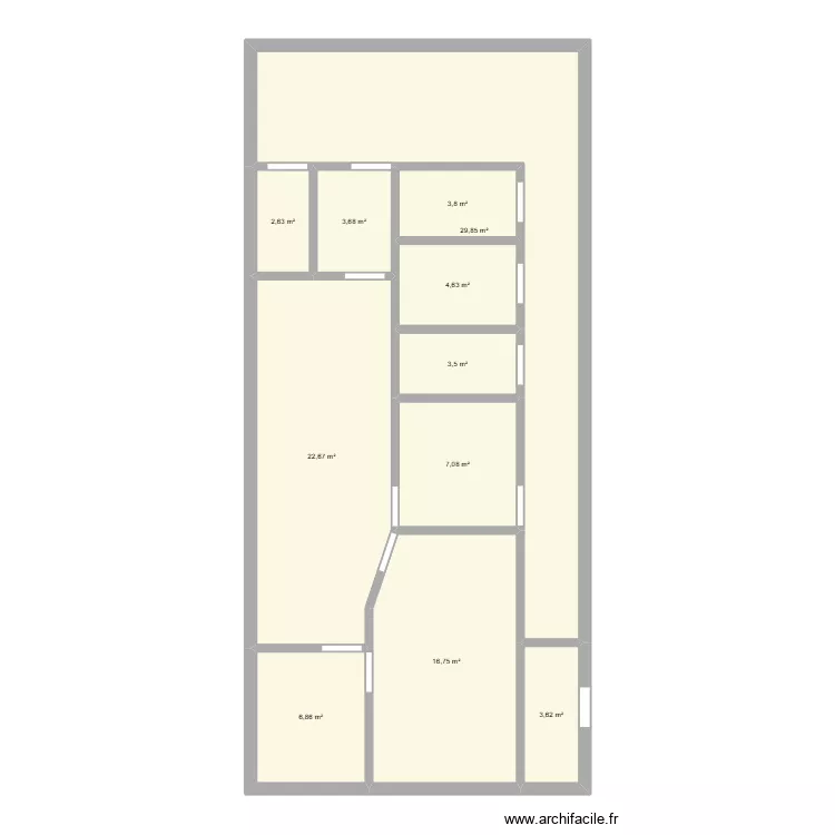 Plan labo. Plan de 11  et 105 m²