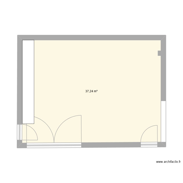 cuisine les rivaudieres. Plan de 1 pièce et 37 m2