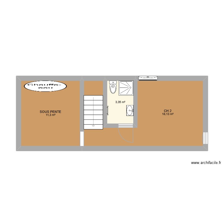MAILLANE R+2 VIDE. Plan de 3 pièces et 33 m2