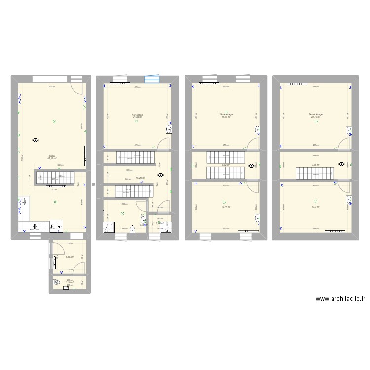Montigny 110. Plan de 13 pièces et 197 m2