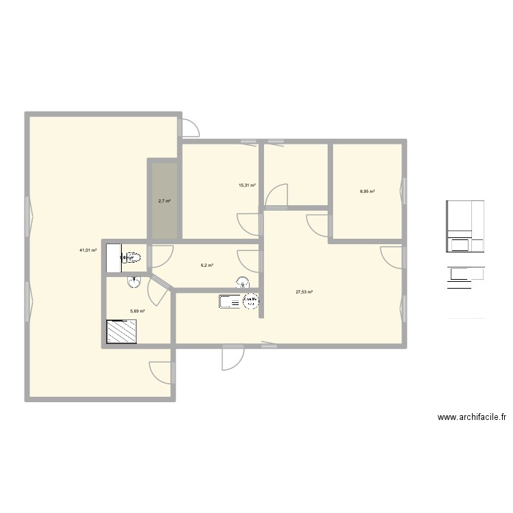 Maison Plaine des cafres. Plan de 8 pièces et 109 m2