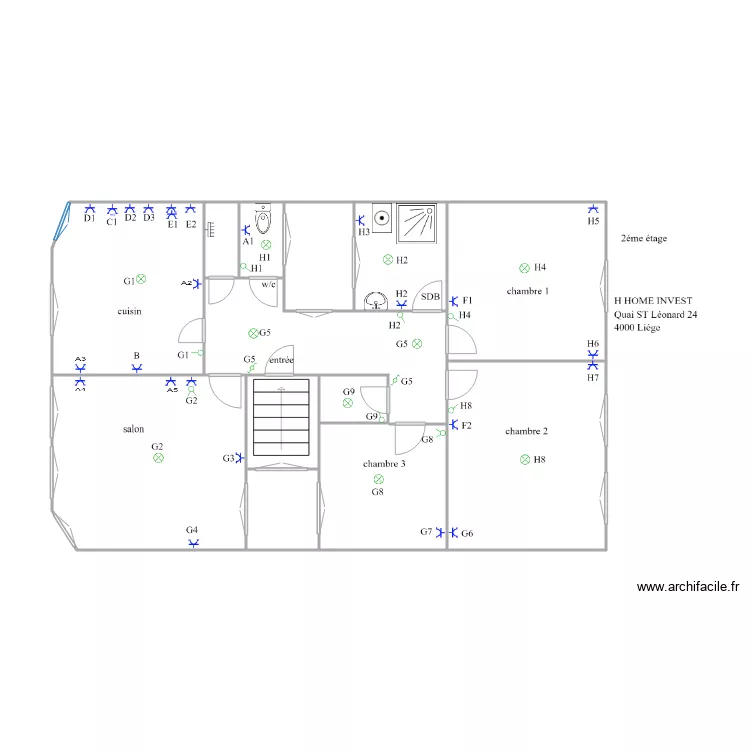 s/n lionard 2&eacute;me &eacute;tage 22222233. Plan de 