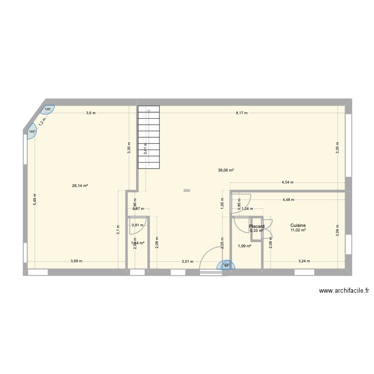 127 av d'enghien RDC V2. Plan de 6 pièces et 79 m2