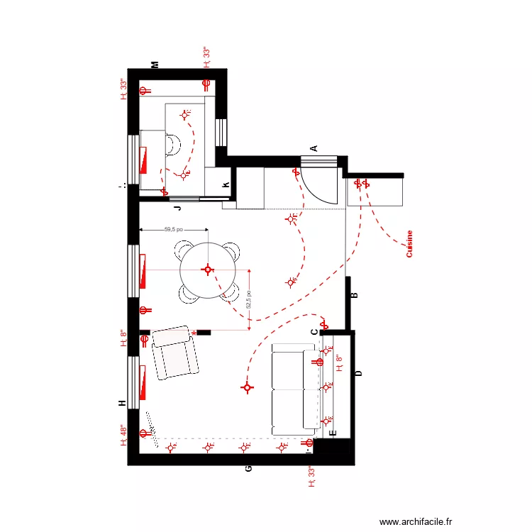 st-pierre salon &eacute;lectrique. Plan de 
