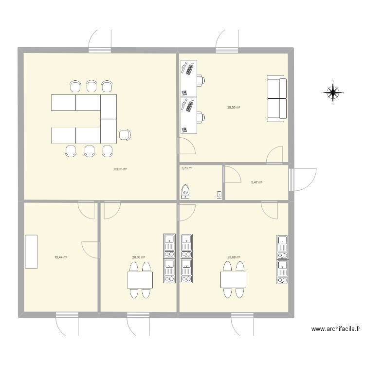 Pavillon 18. Plan de 7 pièces et 160 m2