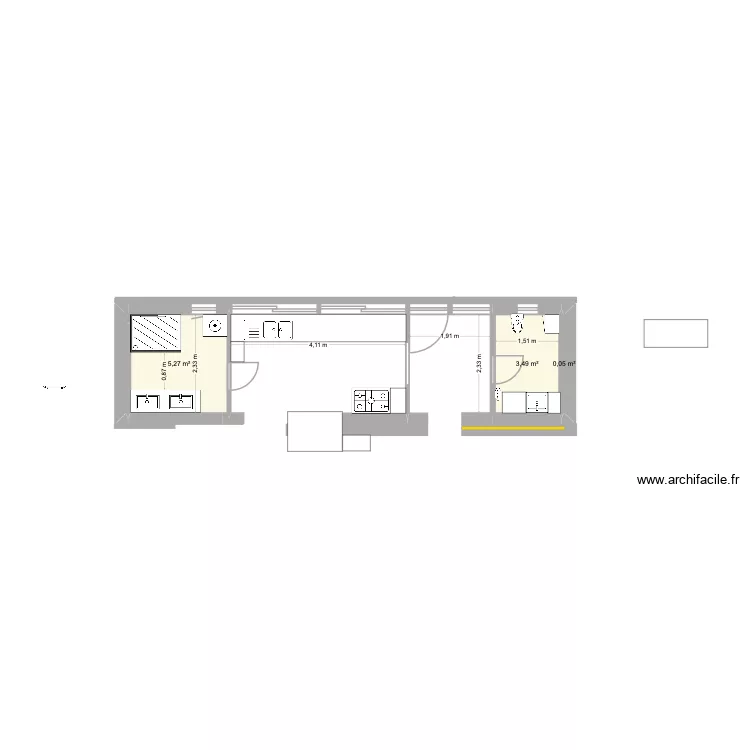 Maison Cyril 2. Plan de 4  et 9 m²
