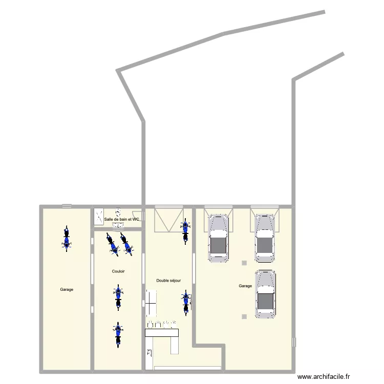 garage sous-sol. Plan de 5  et 272 m²