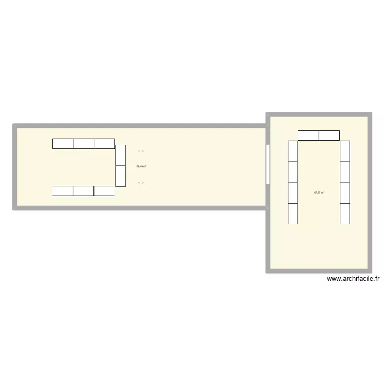 Bel &eacute;tage config R&eacute;union petit comit&eacute;. Plan de 2  et 156 m²
