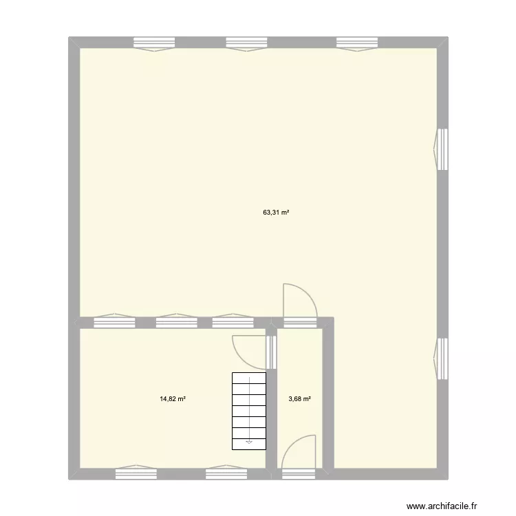 maison plaine. Plan de 3  et 82 m²