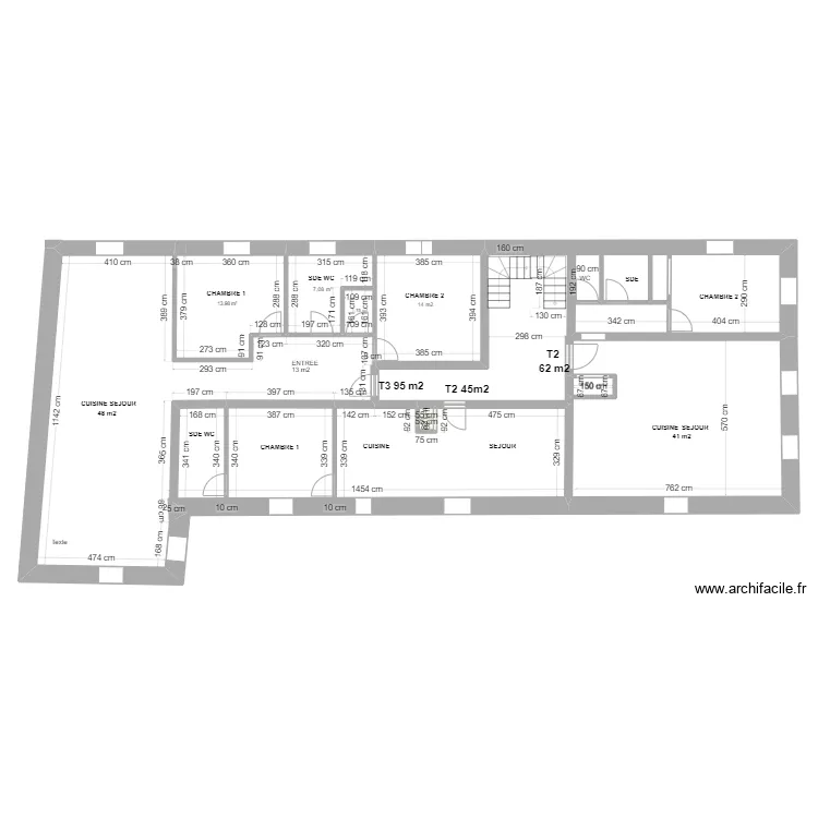 LES BRISSES PROJET  2 ETAGE. Plan de 