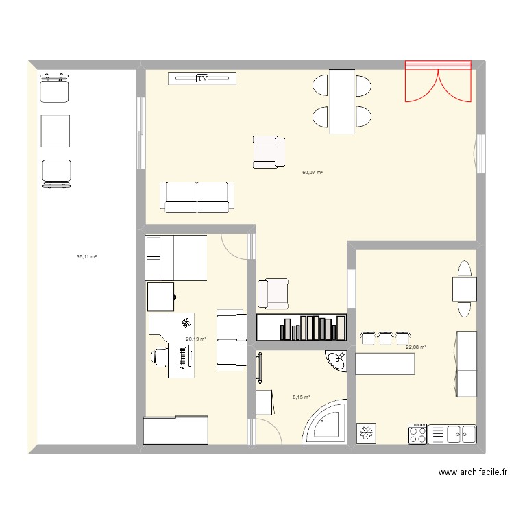 my hose. Plan de 5 pièces et 146 m2