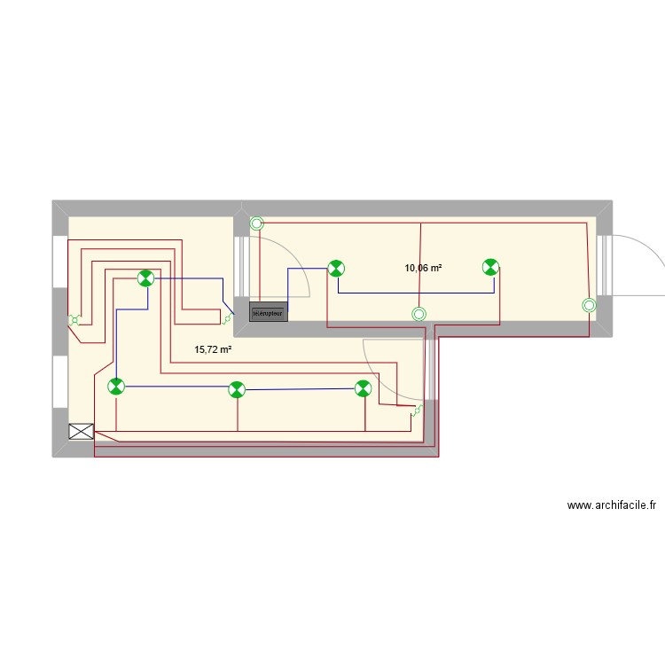 cable maison créé. Plan de 2 pièces et 26 m2