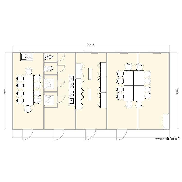 EAB CHANTIER BRINDAS. Plan de 9 pièces et 71 m2