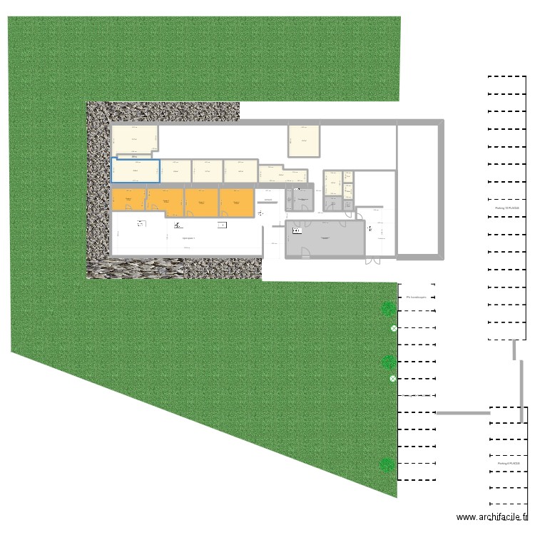 projet envea. Plan de 20 pièces et 261 m2