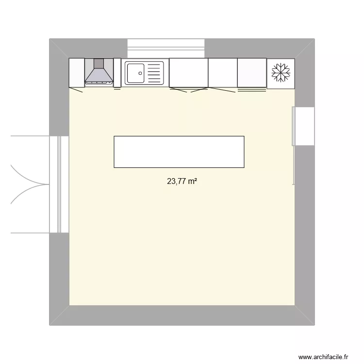 Cuisine Pylône. Plan de 1 et 24 m² Cuisine Pylône. Plan de 1 et 24 m²