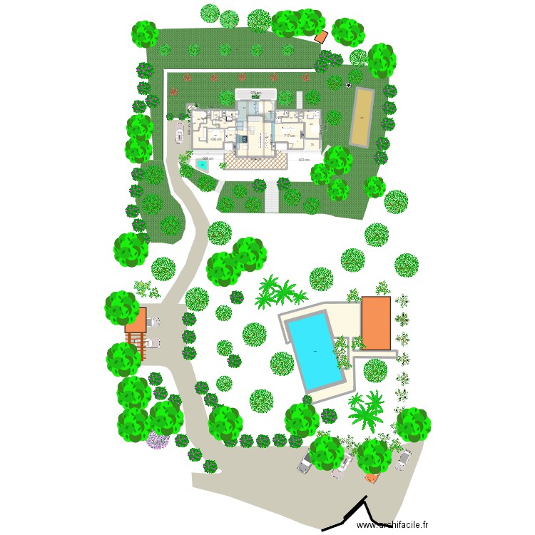 Roc cotation ext1. Plan de 21 pièces et 616 m2