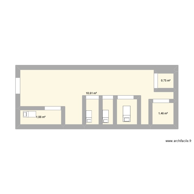 plan institue. Plan de 4 pièces et 23 m2