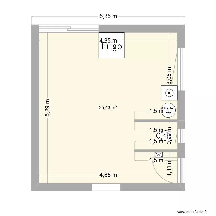plan cuisine. Plan de 1 Pièce et 25 m² plan cuisine. Plan de 1 Pièce et 25 m²