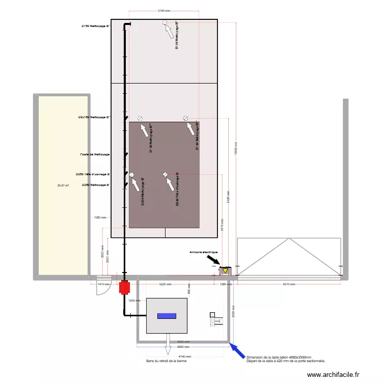 DAV. Plan de 1  et 26 m²