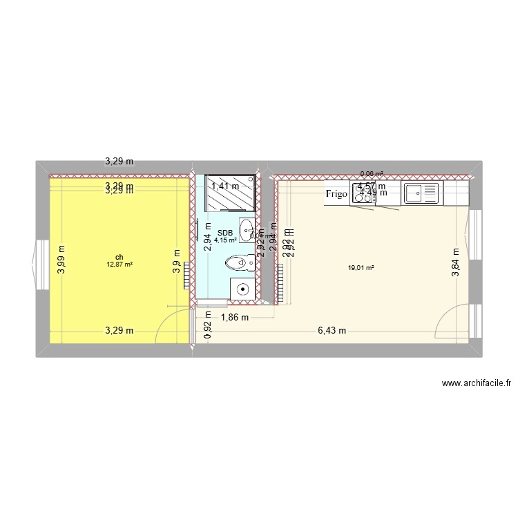 Appartement 2.. Plan de 5 pièces et 36 m2