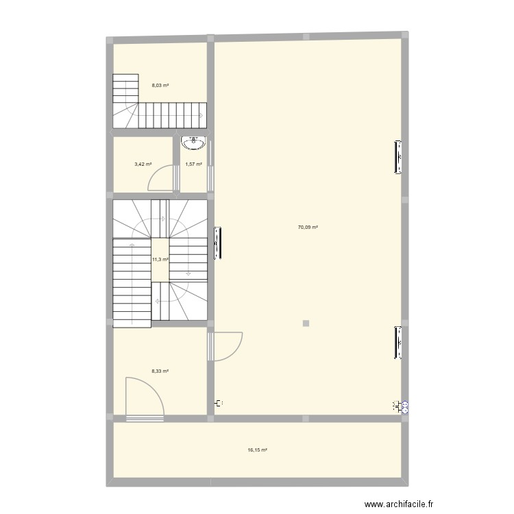 Garage. Plan de 7 pièces et 119 m2