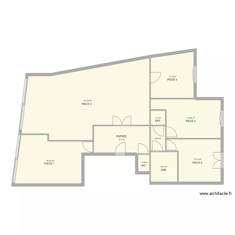 ALEXANDRE. Plan de 10  et 121 m²