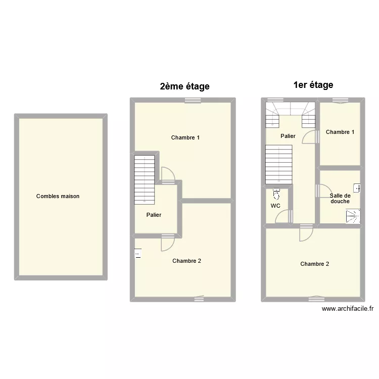 delabre etage. Plan de 9  et 178 m²