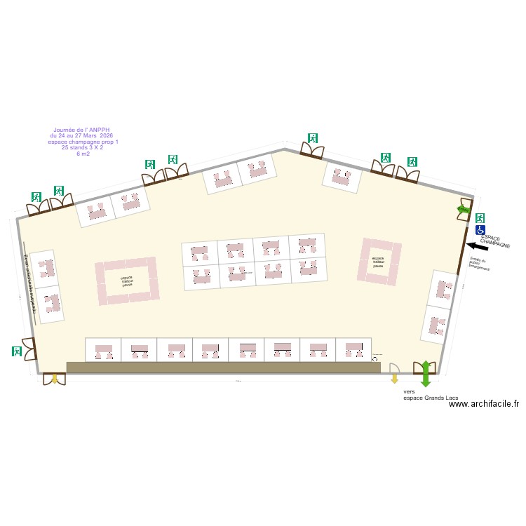 Journée de l' ANPPH du 24 au 27 Mars  2026  espace champagne prop 1. Plan de 1 pièce et 584 m2